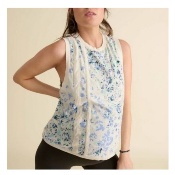 FP Movement x HATCH Love Floral Printed Tank Top Cornflower Blue Size XS - Picture 2 of 10